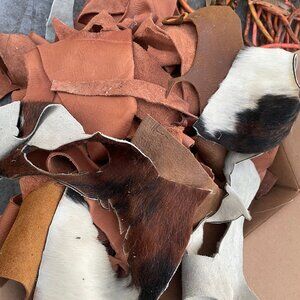 Cowhide & Leather Scrap Pieces